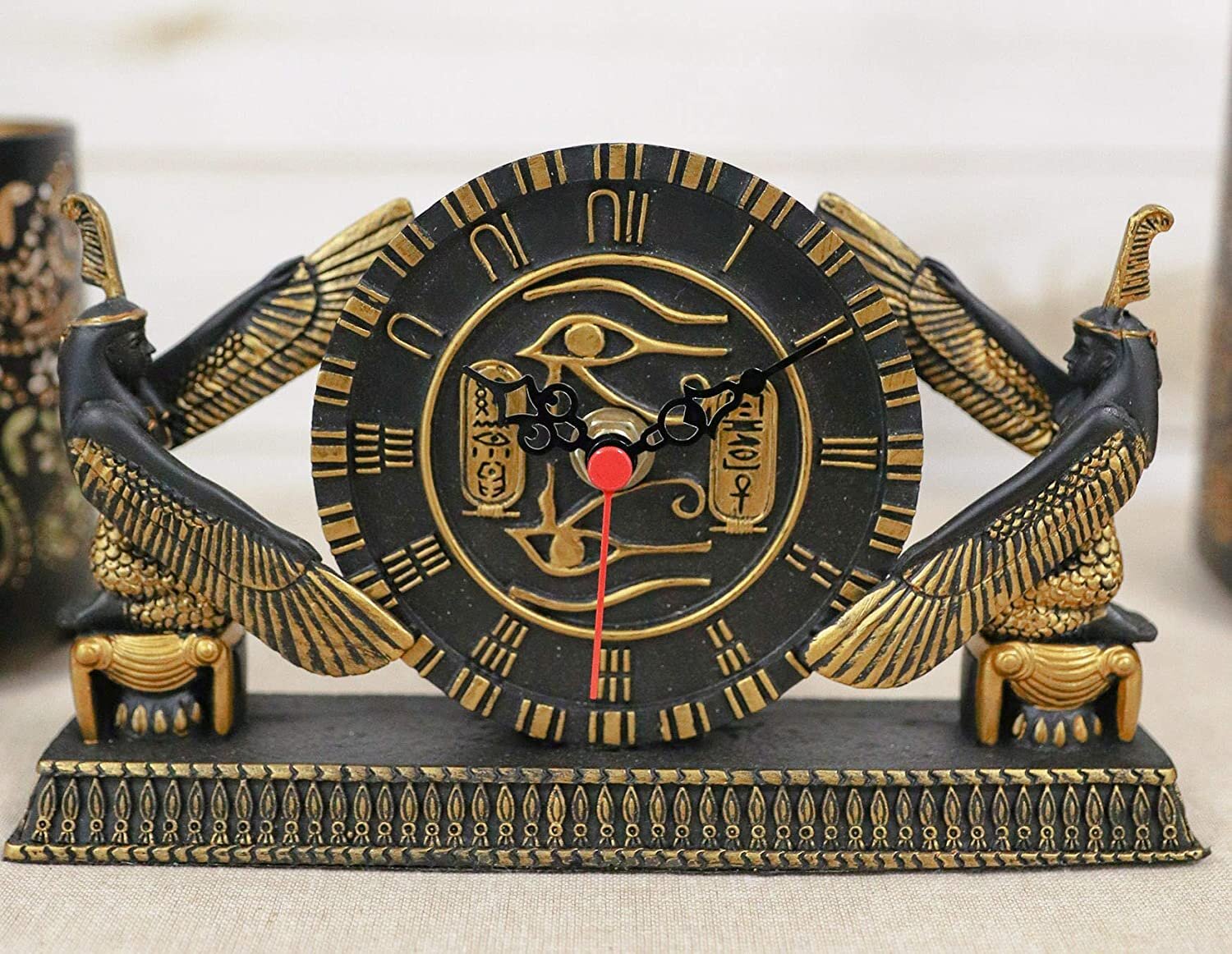 Bungalow Rose Classical Egyptian Kneeling Goddess Maat Isis Table Clock ...