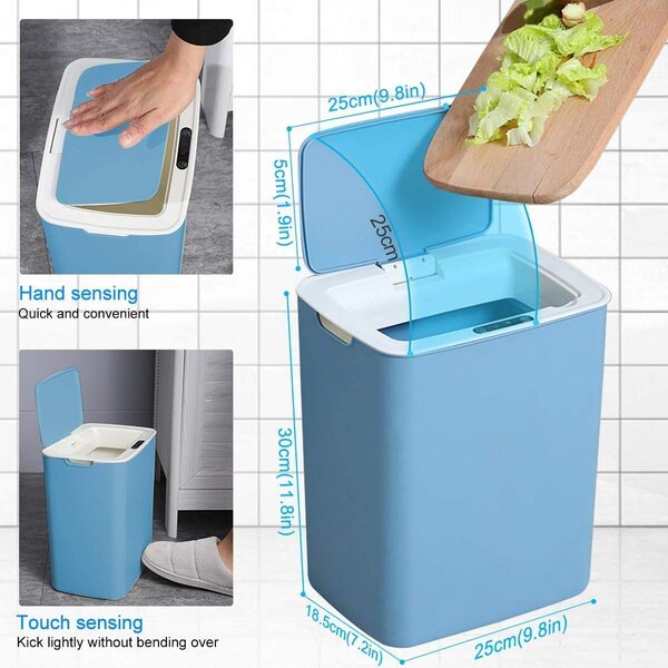 12L Touchless Sensor Automatic Trash Garbage Waste Can Rubbish Bin for Home Kitchen Living Room Good Sealing Effect