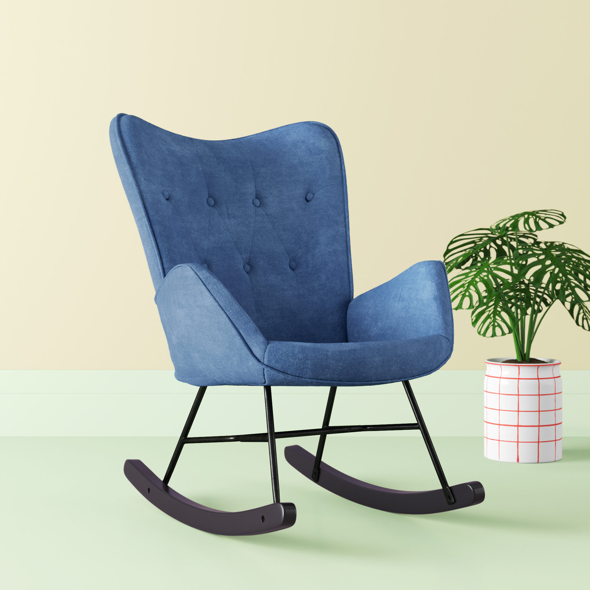 Soft Velvet Cotton Deck Rocking Chair Cushion & Stool Seat Pad Set Warm Cover UK