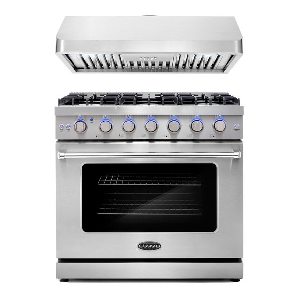 Cosmo 2 Piece Kitchen Package with 36" Freestanding Gas ...