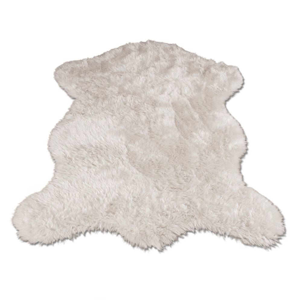 Faux Mongolian Fur Rug Wayfair Jerod Polar Bear Pelt Faux Fur White Area Rug