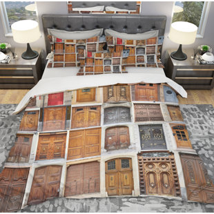 Art Nouveau Bedding Wayfair Designart Art Nouveau Doors Duvet Cover Set