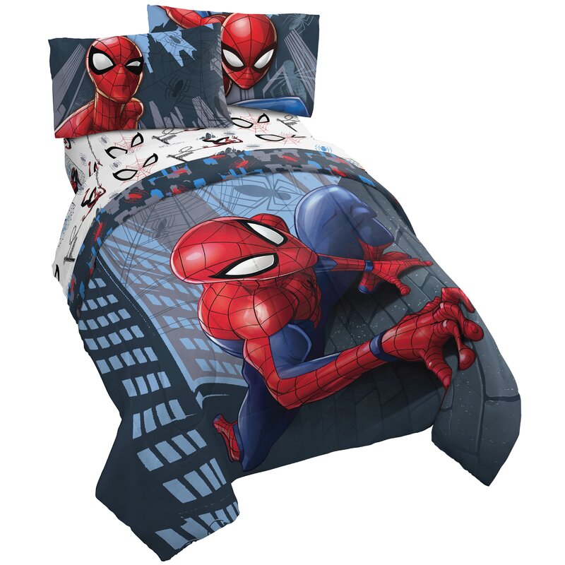 Marvel Spiderman Crawl Reversible Comforter Set Reviews Wayfair