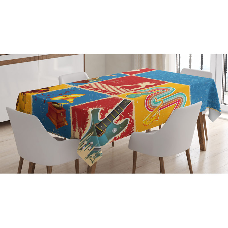 East Urban Home Ambesonne Music Tablecloth Retro Collage Illustration Of Different Instruments Guitar Violin Jazz Pop Art Boho Rectangular Table Cover For Dining Room Kitchen Decor 52 X 70 Multicolor Wayfair Woke up alone in this hotel room played with myself, where were you? wayfair com