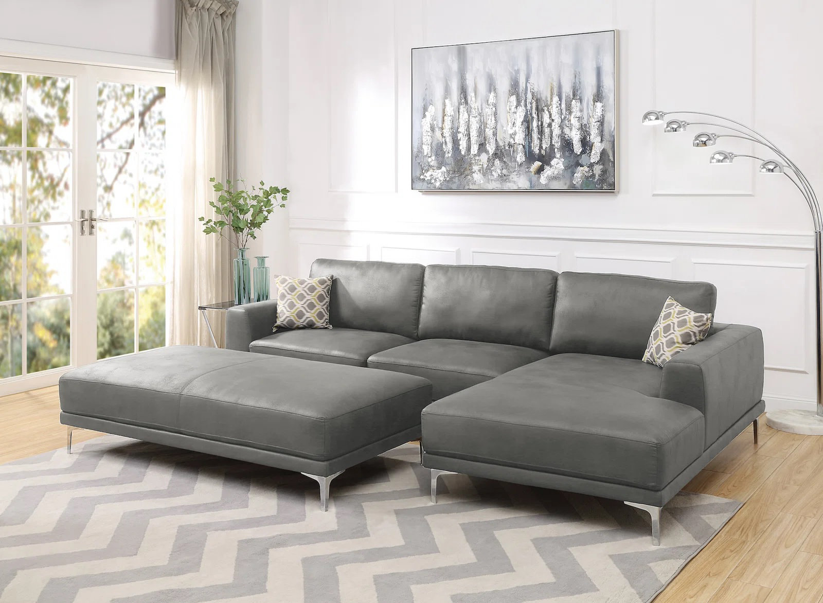 restore 4-piece vegan leather sectional sofa