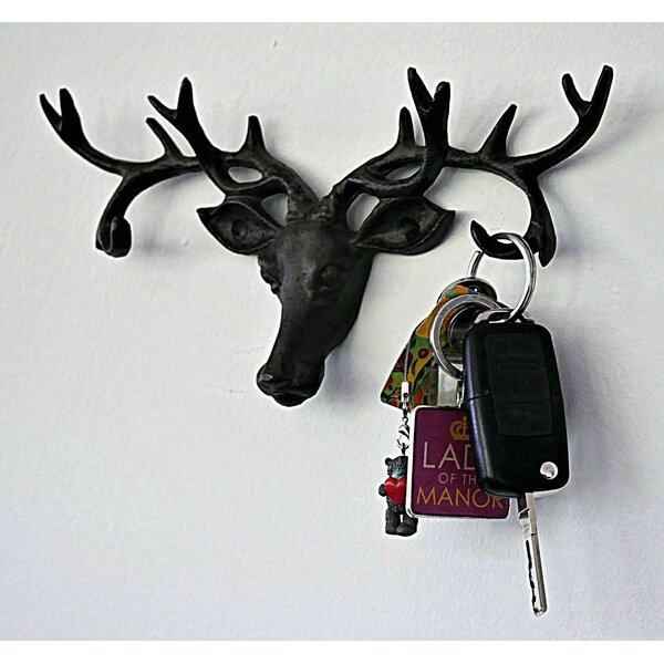 Details about   Metal wall mount Stag Moose Ibex head coat hooks Set of 3 pcs fx 
