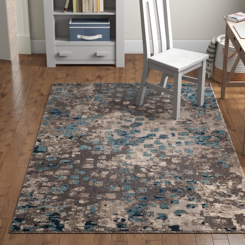 Mistana Indira Gray Light Blue Navy Blue Rug Reviews Wayfair