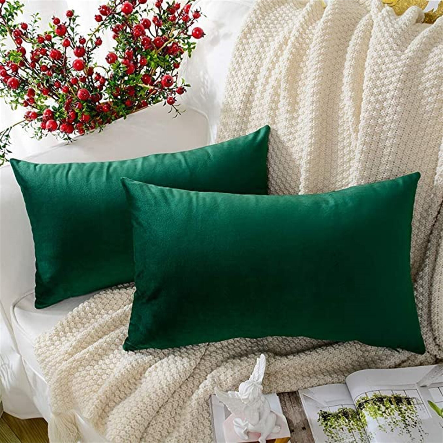 Soft Velvet Cushion Covers Living Room Square Pillow Cases Home Bed Sofa Decor 