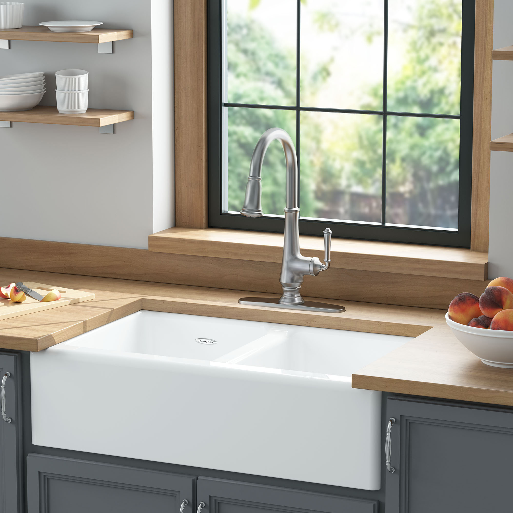 American Standard Delancey 33 L X 22 W Double Basin Farmhouse Kitchen Sink Reviews Wayfair