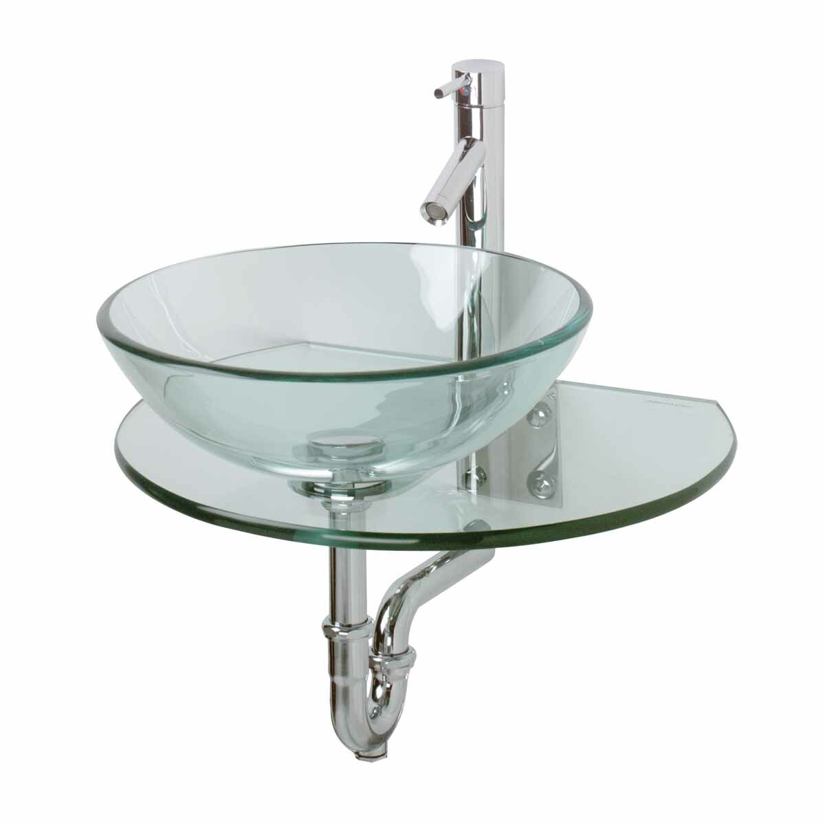 The Renovators Supply Inc Glass 28 Wall Mount Bathroom Sink With Faucet Reviews Wayfair