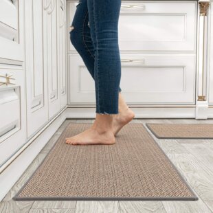 20"X59" Non-Slip Kitchen Mat Rubber Backing Doormat Runner Rug Set Beige 