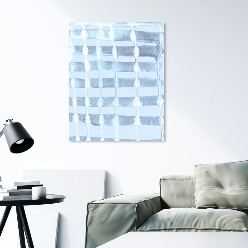 Art Remedy Abstract Rocasola Soft Blue Graphic Art Print On Canvas Wayfair