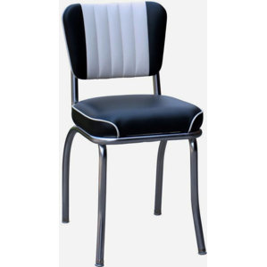 Retro Home Side Chair with Two Toned Channel Bac..