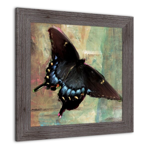 Rosalind Wheeler Large Butterflies - Picture Frame Painting | Wayfair