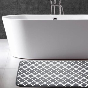 Maison Condelle Geometric Printed Flannel Memory Foam Bath Mat