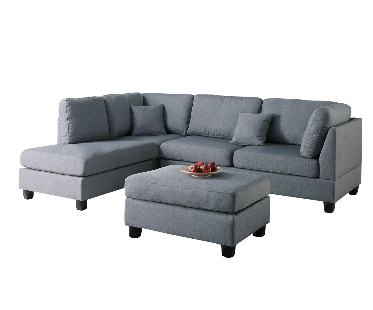 Andover Mills Hemphill 104 Wide Reversible Sofa Chaise With Ottoman Reviews Wayfair