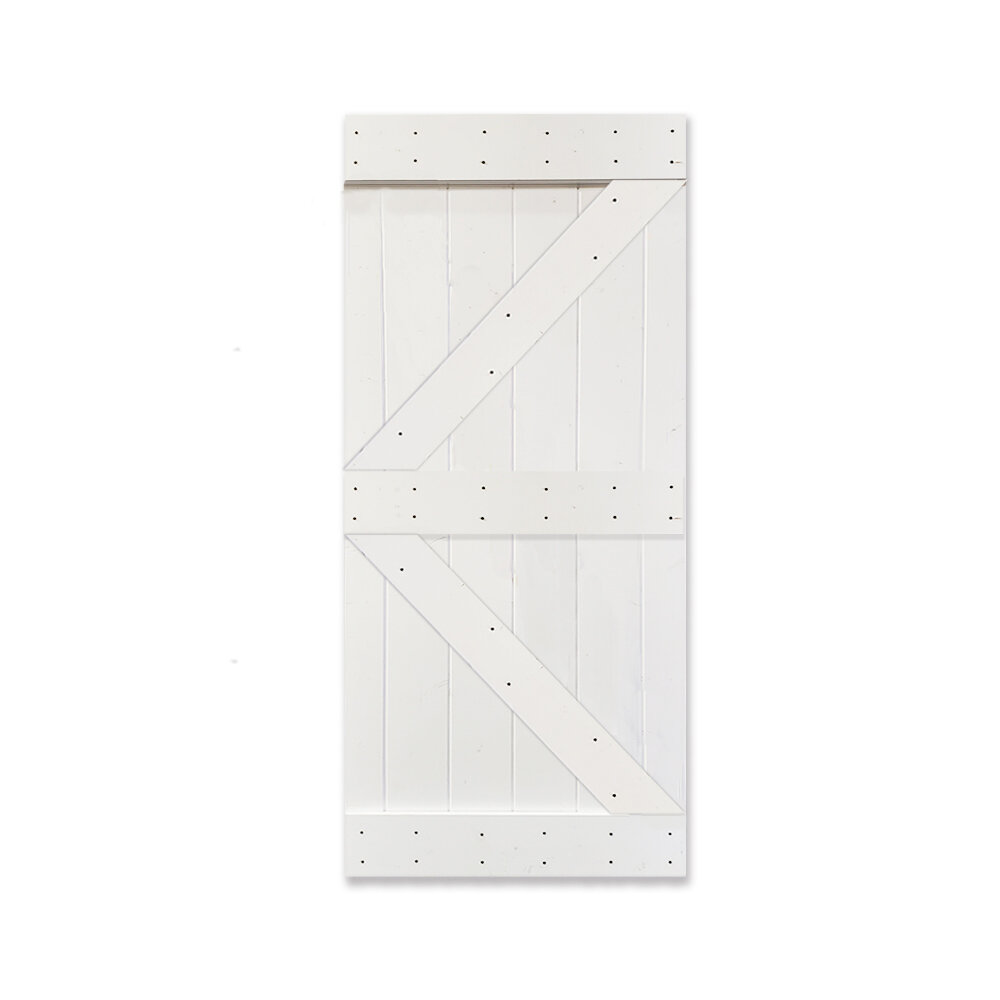 Calhome Paneled Wood Painted Stained K Series Barn Door without ...