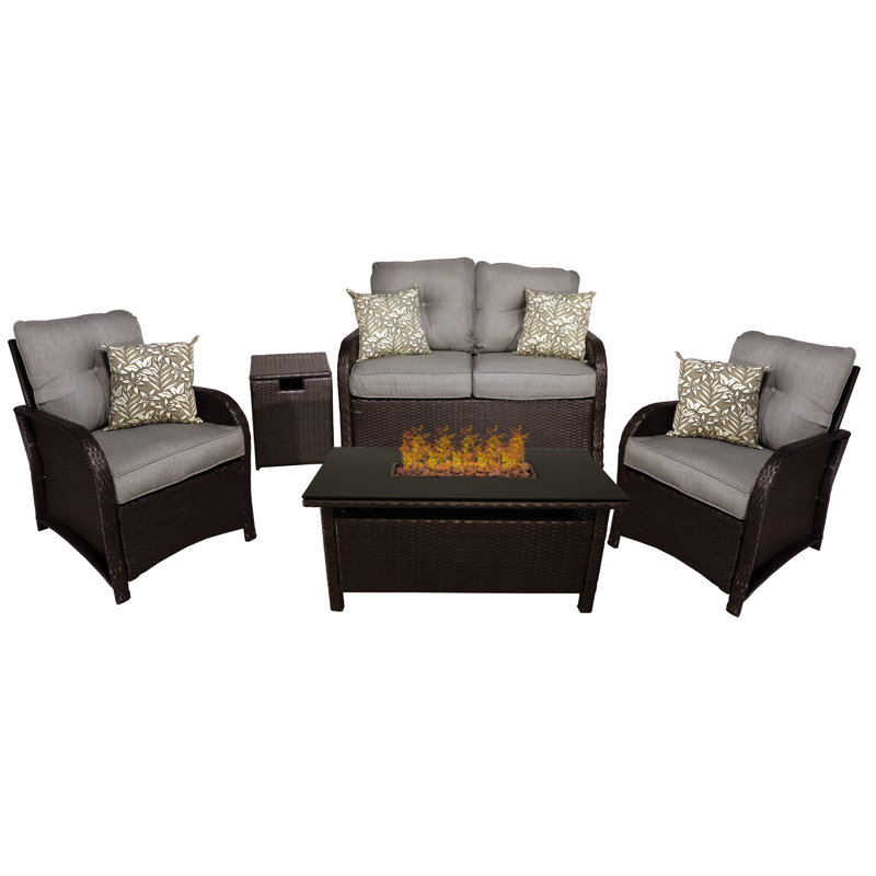 Bayou Breeze Coventry 5 Piece Rattan Sofa Seating Group With Cushions Reviews Wayfair