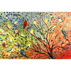 'Tree Birds' by Jennifer Lommers Painting Print on Wrapped Canvas