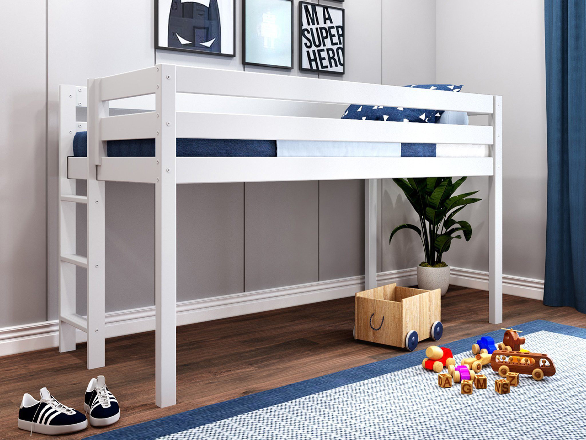 Isabelle Max Wiest Contemporary Twin Low Loft Bed Wayfair Isabelle Max Wiest Contemporary Twin