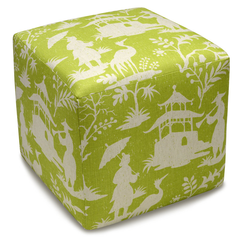 Chinoiserie Cube Ottoman