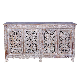 Aveliss Carved 4 Door Antique Whitewash Sideboar..