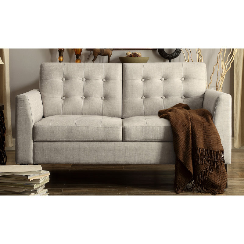Hashtag Home Jaden 50 Linen Square Arm Loveseat Reviews Wayfair