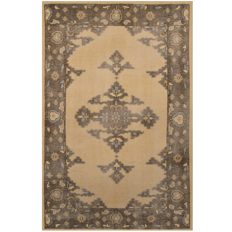 World Menagerie One Of A Kind Weikhard Hand Knotted 4 X 6 Wool Beige Area Rug Wayfair