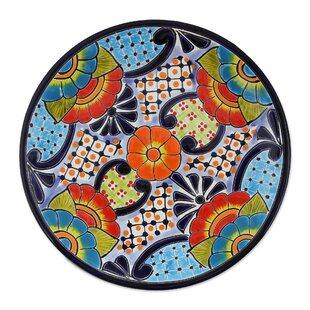 Colorful Handmade Decorative Ceramic Plate 15 Plato Multicolor Authentic Mexican Talavera Plates