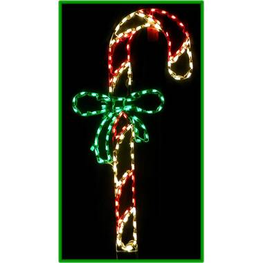 The Holiday Aisle® Crossed Candy Canes Lighted Display | Wayfair