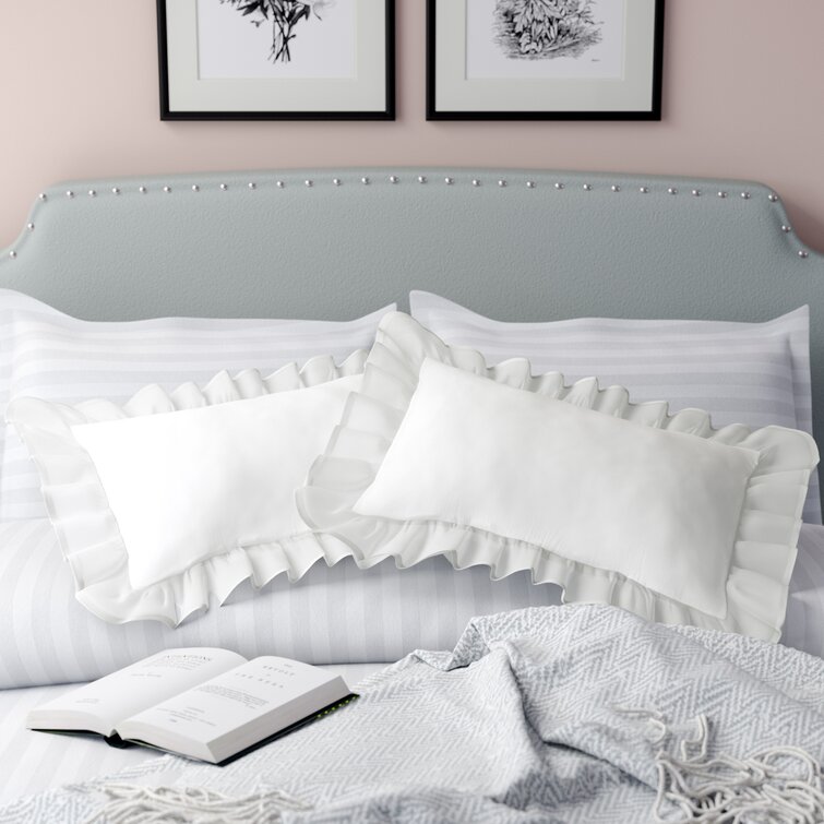 100% Pure Linen Ruffle Pillowcase Ruffled Pillow Cover Sham Standard Size 19*29"