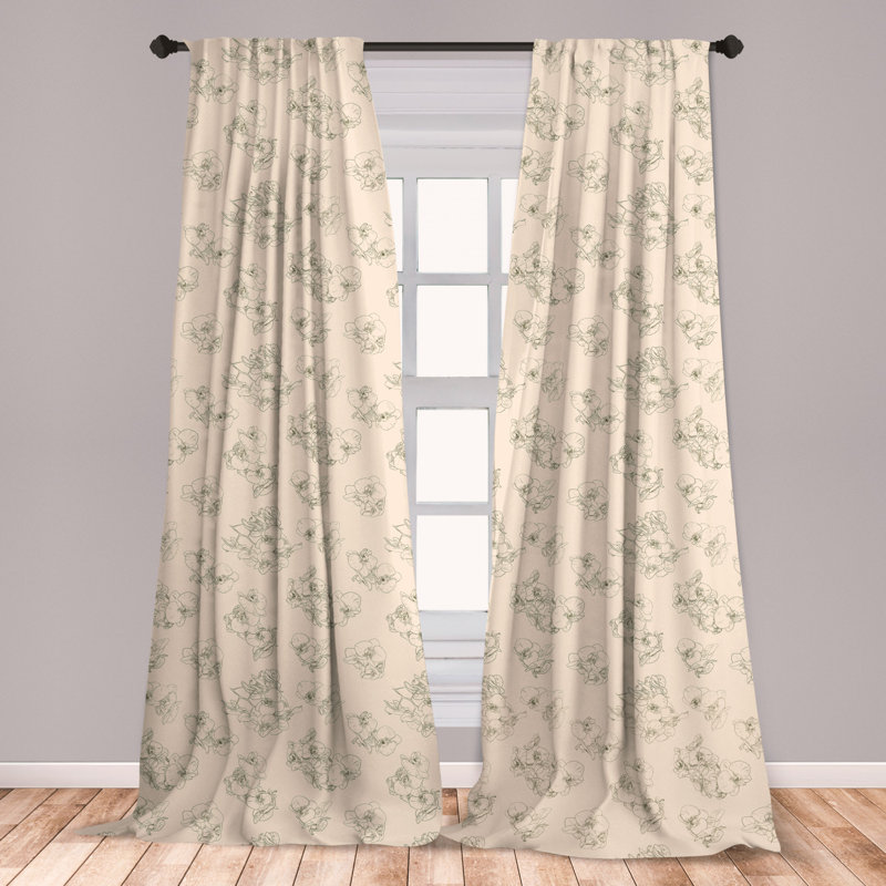 East Urban Home Floral Room Darkening Rod Pocket Curtain Panels Wayfair