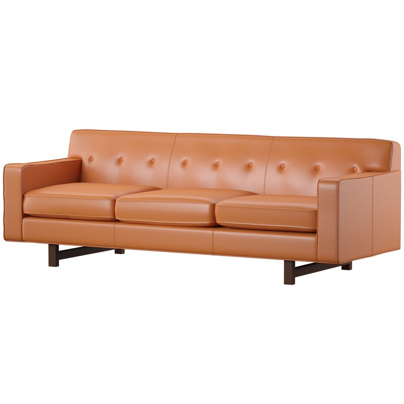 Mercury Row Lomonaco Leather 85 75 Square Arm Sofa Wayfair