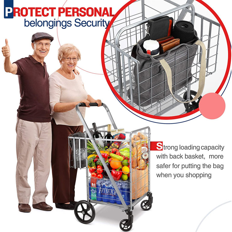 jumbo shopping cart with double basket