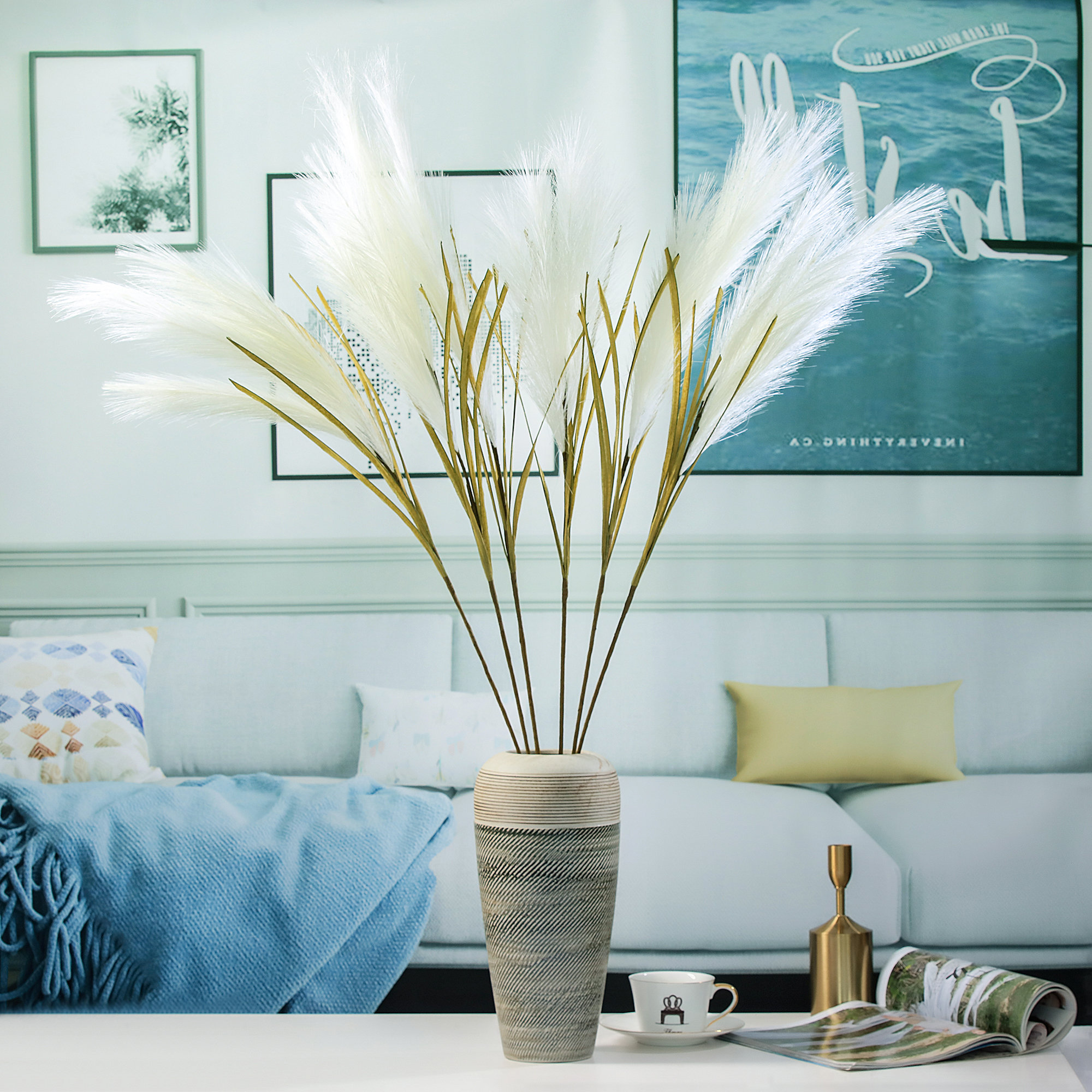 Primrue Large Colorful Artificial Pampas Grass Stems & Reviews Wayfair