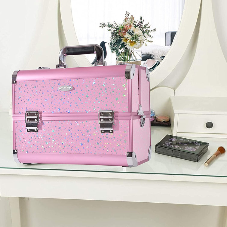 pink makeup train case