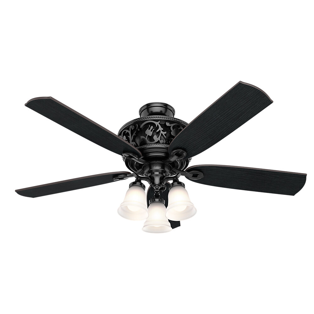 54 Promenade 5 Blade Ceiling Fan With Remote Control Light Kit Included