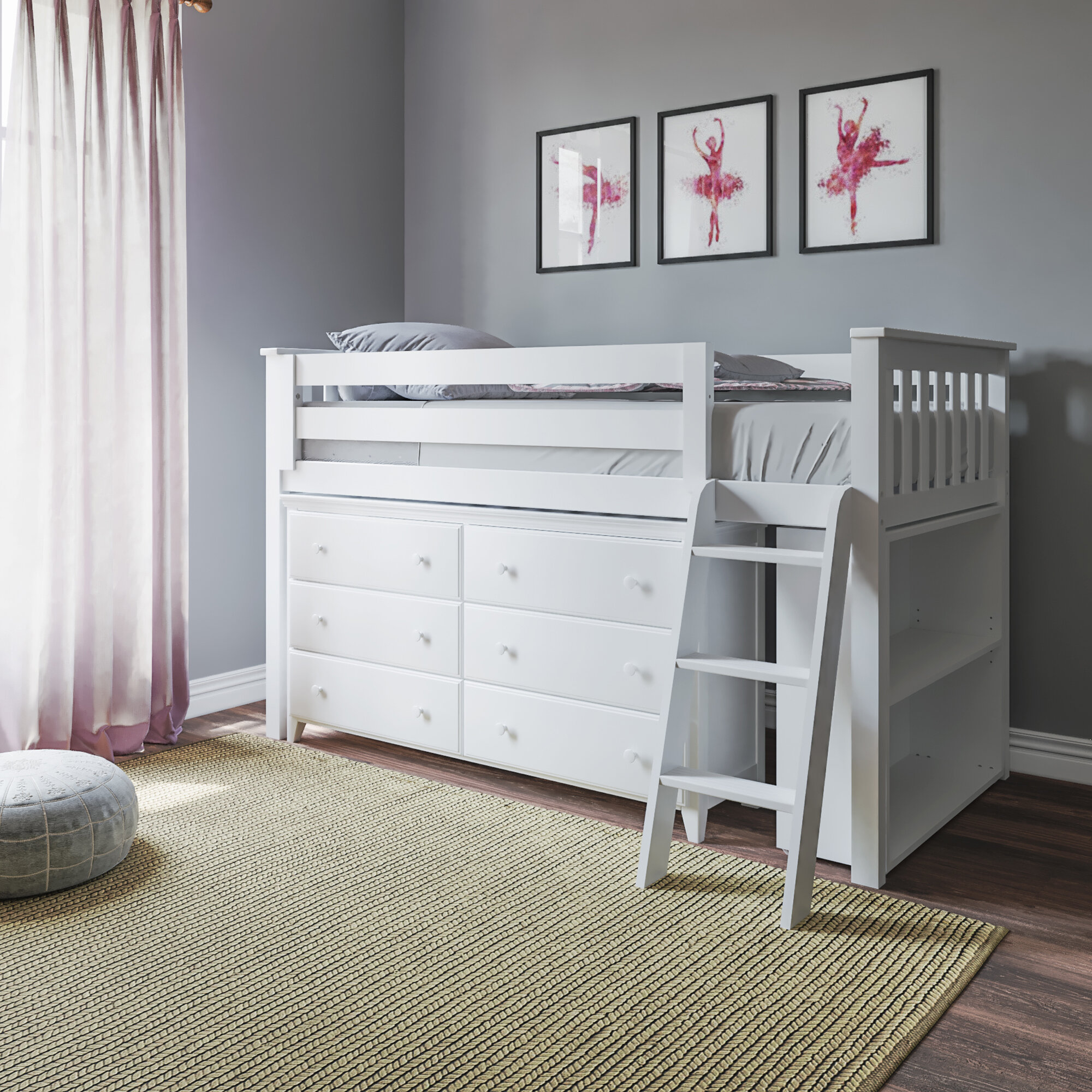 Harriet Bee Ginny Twin Bunk And Loft Configurations Bed With