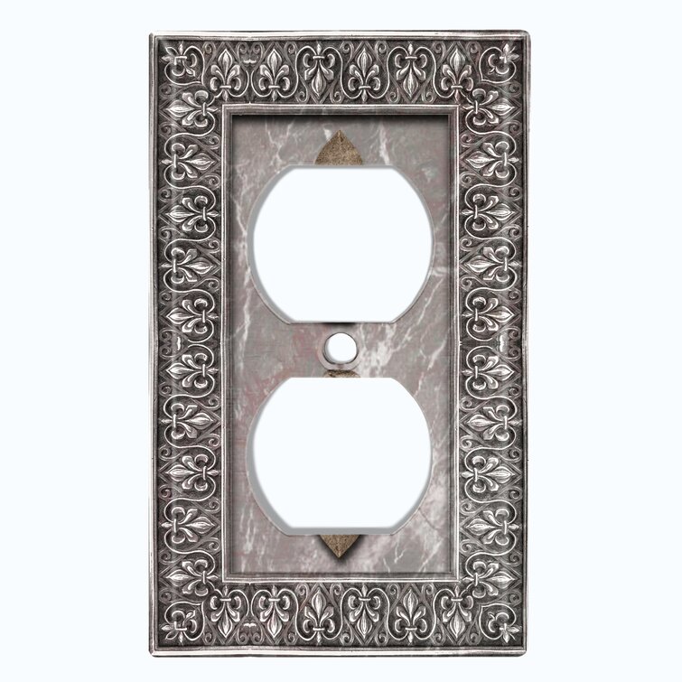Black Fleur de Lis Wallplate Decorative Switch Plate Cover 1 Gang