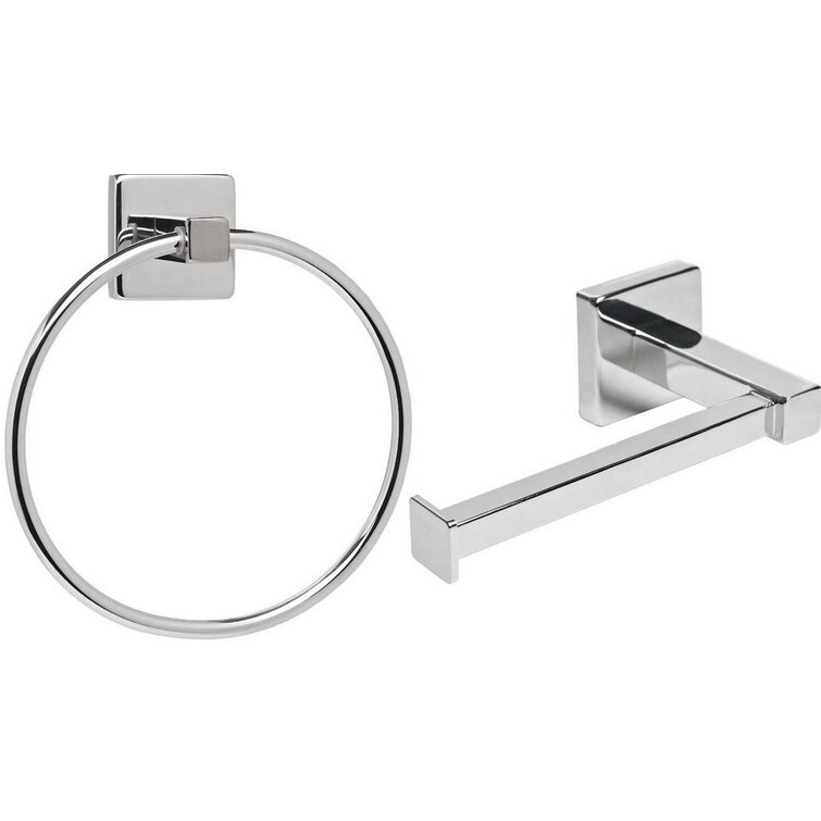 Polished Chrome Toilet Roll Holder Wall Mounted Concealed Fixings 