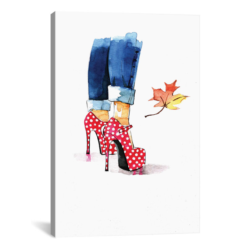 Brayden Studio Red Dots Heels Painting Print On Wrapped Canvas