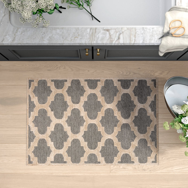 Andover Mills Boise Geometric Handmade Tufted Gray Khaki Area Rug Tufted Gray Khaki Area Rug