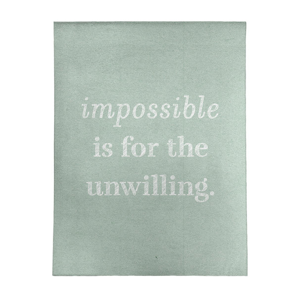 East Urban Home Handwritten Impossible Quote Poly Chenille Rug Wayfair