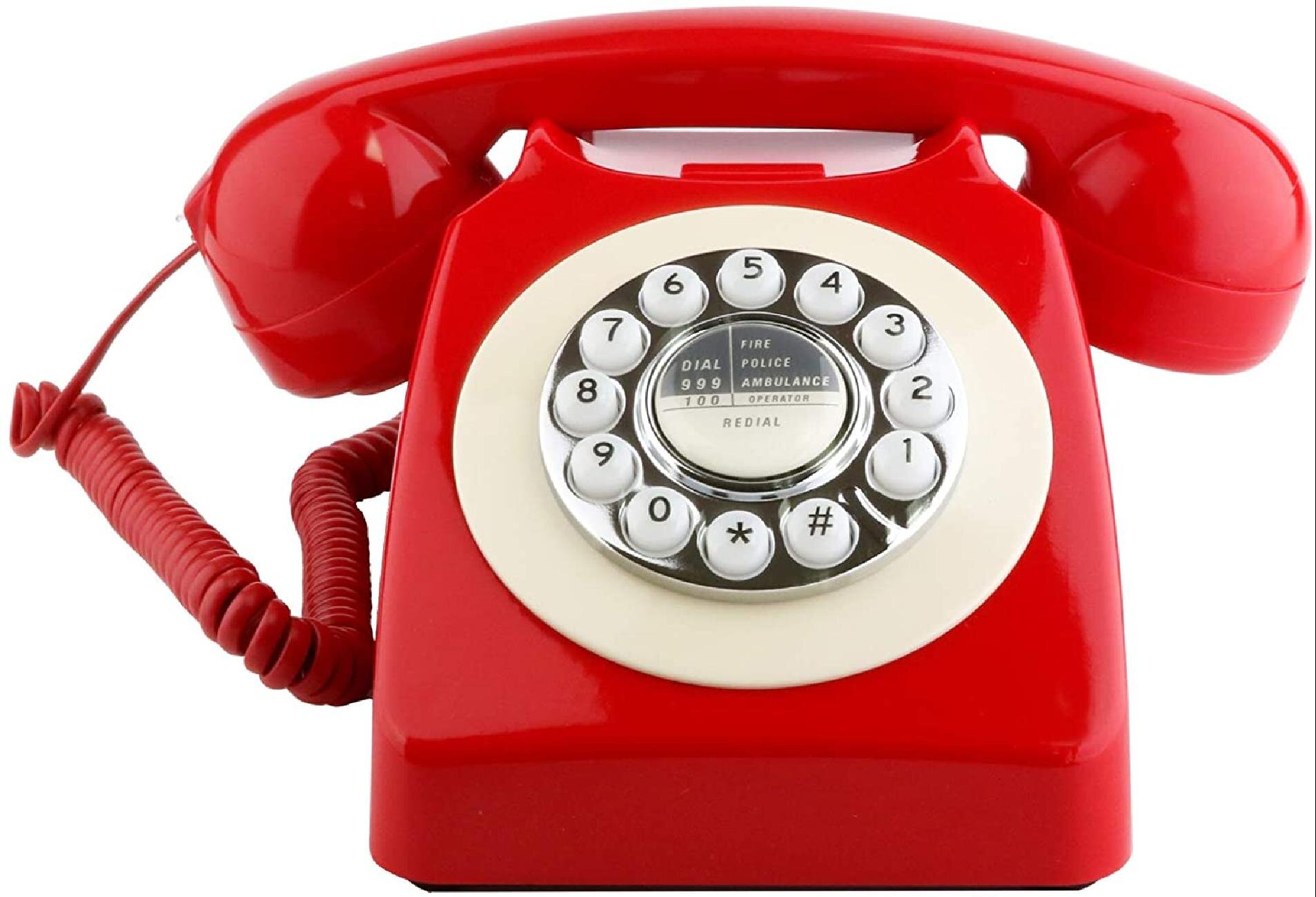 Vintage Corded Telephone Desktop Retro Phone for Home Office Hotel Landline ABS 