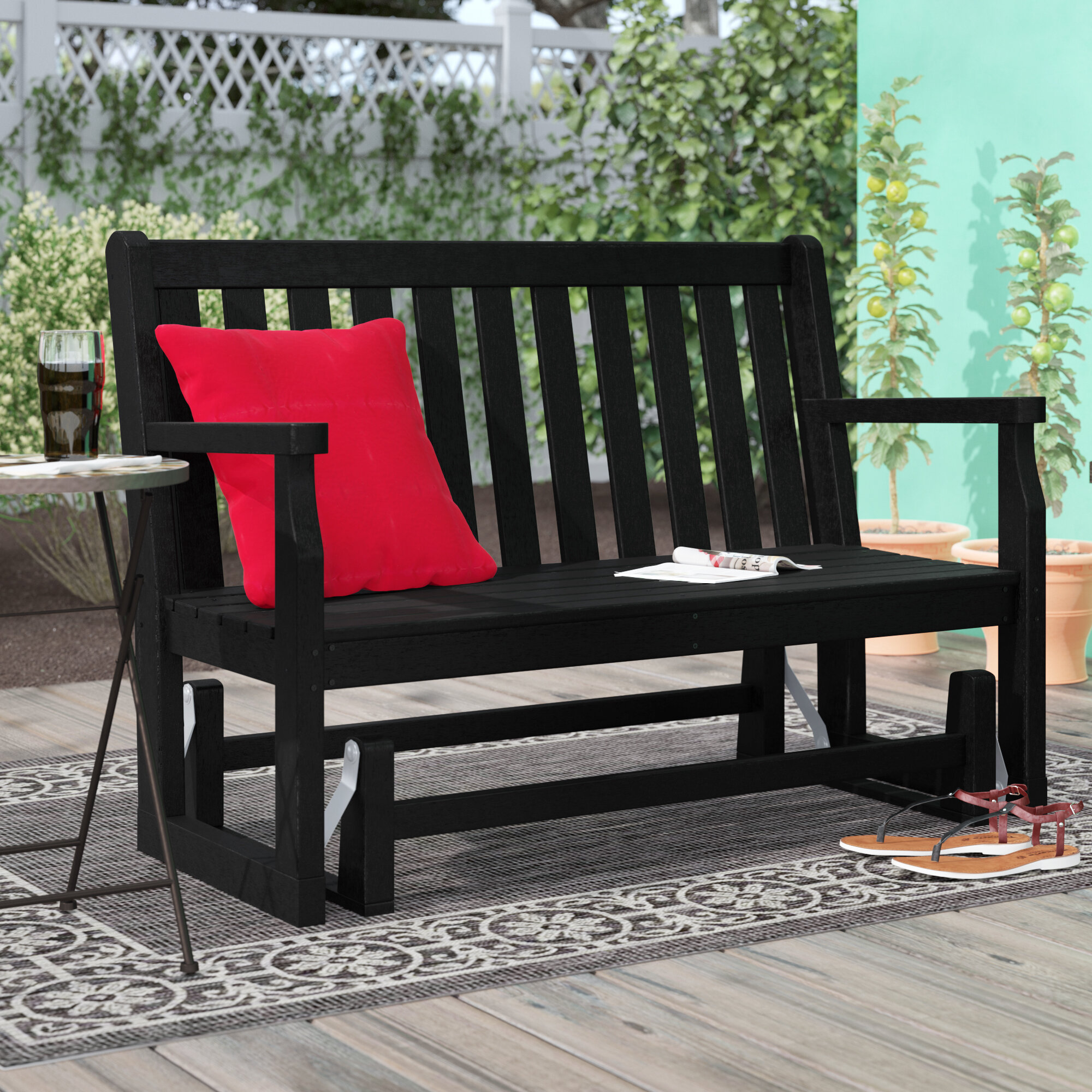 Outdoor Solid Wood Bench Patio Chair Garden Furniture Backyard Park Porch Seat 