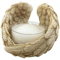 NEW PAIR OF WHITE ANGEL WING VOTIVE TEA LIGHT CANDLE HOLDER ANG98 A+B 