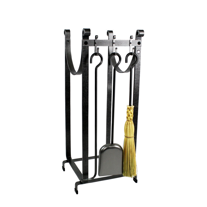 Enclume 3 Piece Steel Fireplace Tool Set With Log Rack Reviews