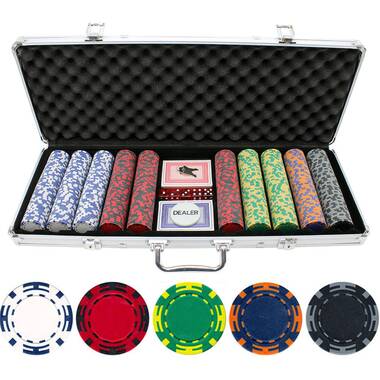 New 1000 Striped Dice 11.5g Clay Poker Chips Set w/ Aluminum Case Pick Chips! 