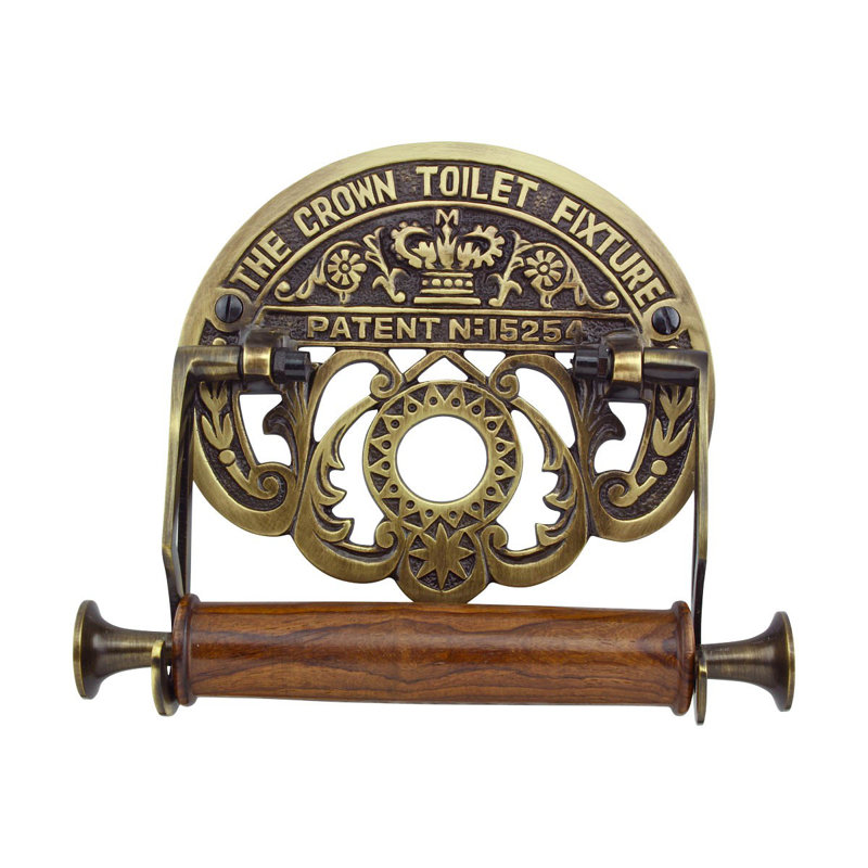 TOWEL RACK BAR ornate cast iron black floral antique design 19/" bathroom wall