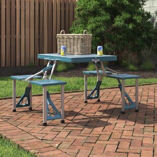 The Lakeside Collection Red Folding Picnic Table With Shelf for sale online 